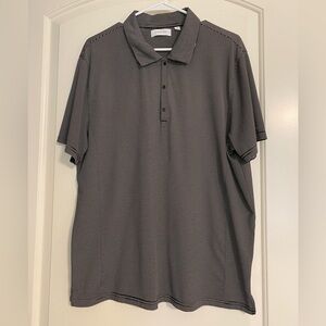 Calvin Klein Black and White Striped Polo